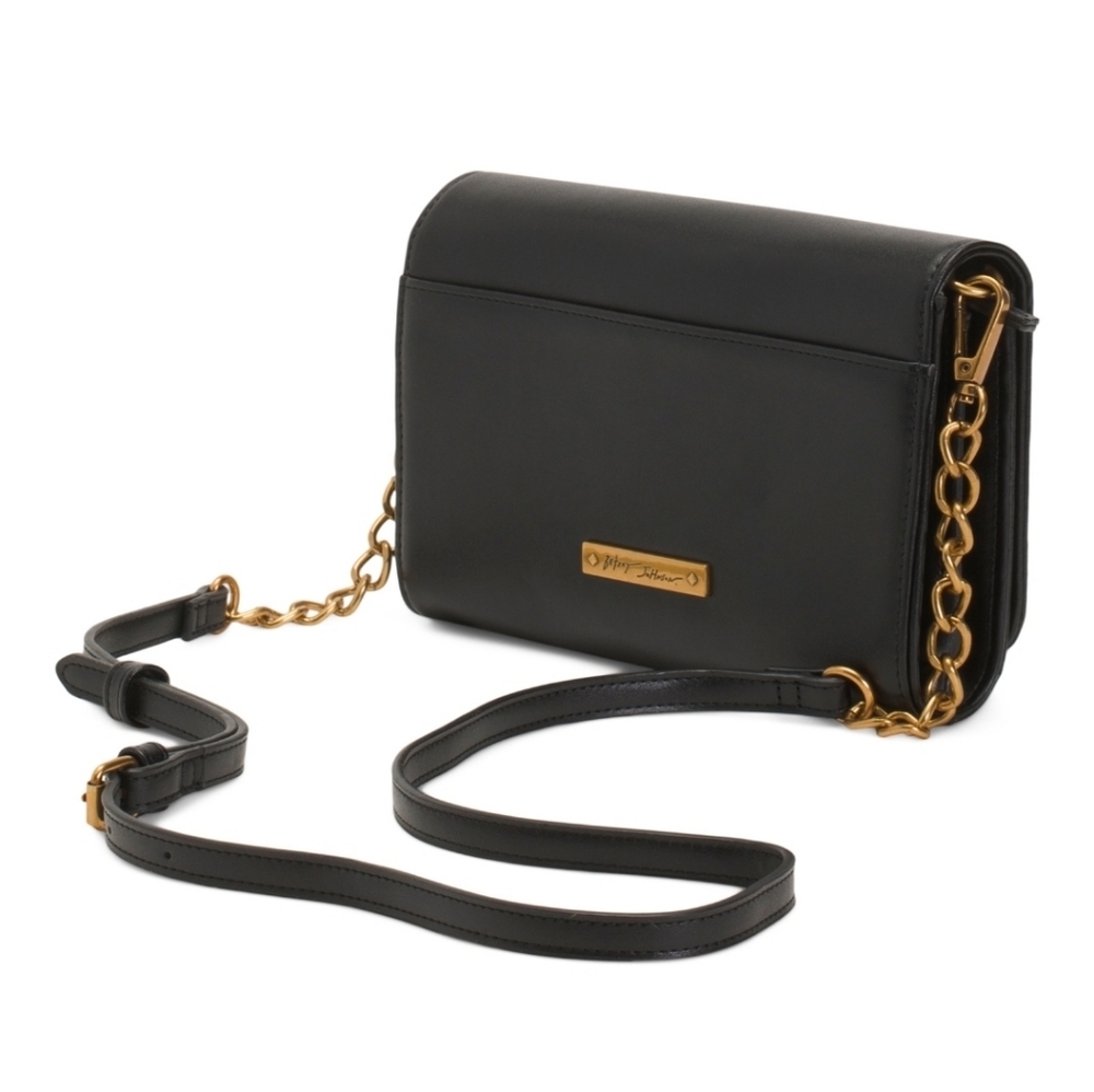 🖤▪️Betsey Johnson▪️ XOSYBIL Black Faux Leather Skull Crossbody Bag - Picture 4 of 6